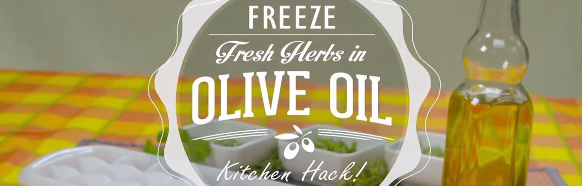 Banner for fresh herbs in olive oil hack video