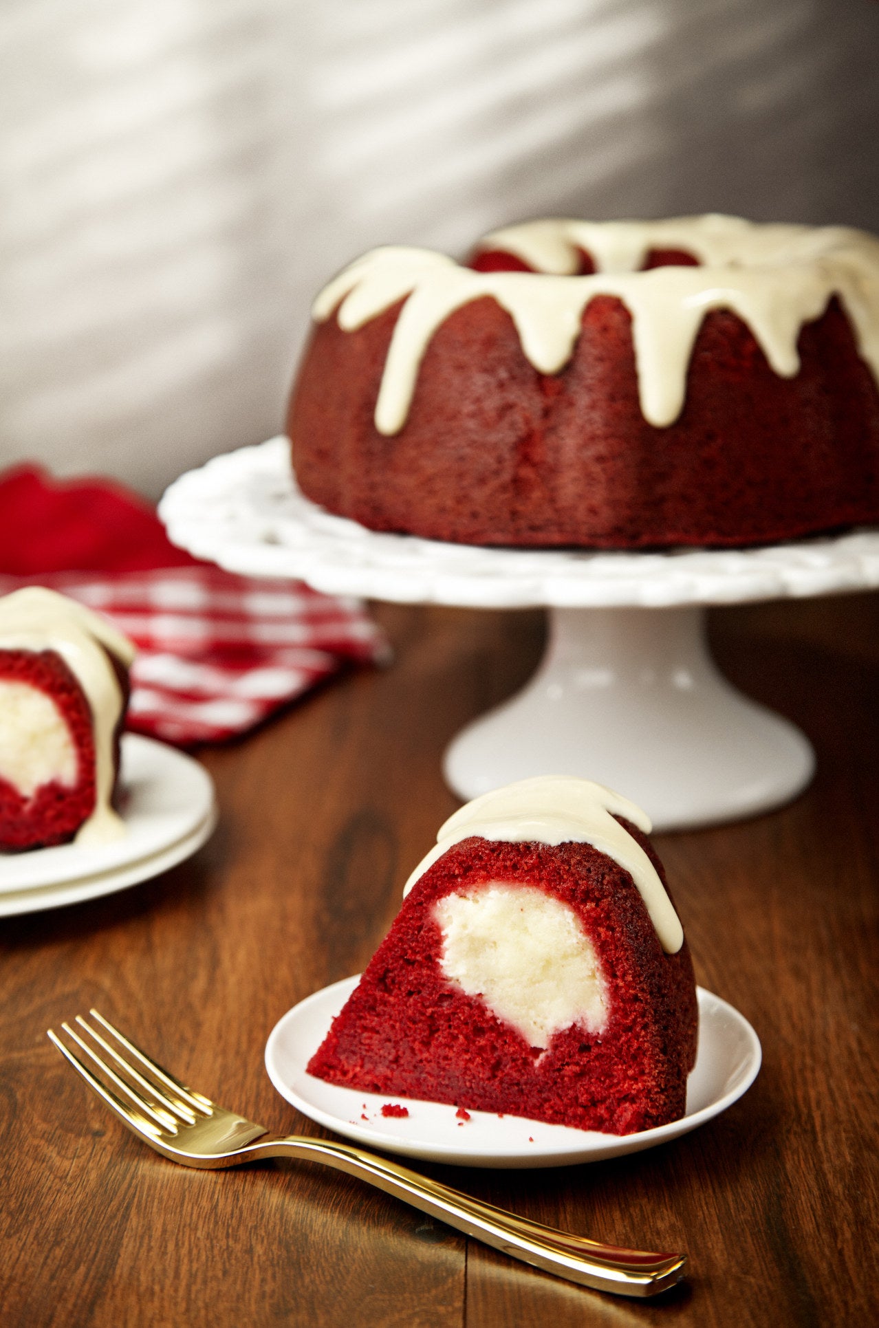 Cream Cheese Stuffed Red Velvet Bundt Cake