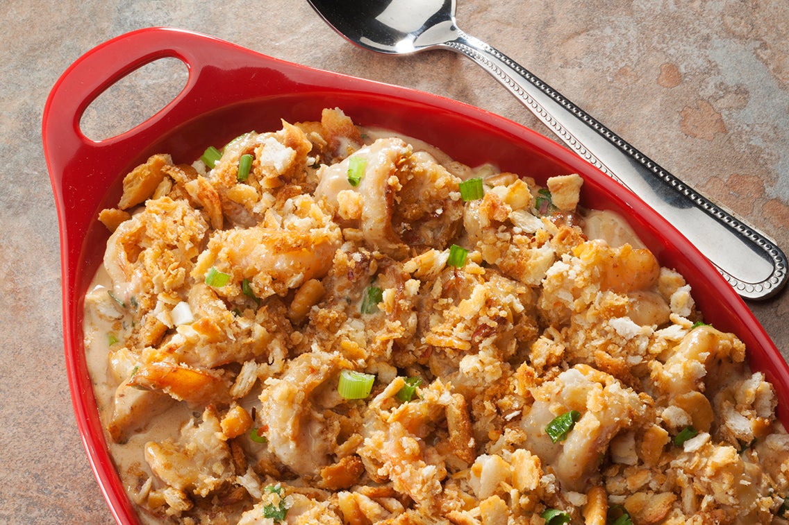 Garlicy Shrimp Crunch Casserole