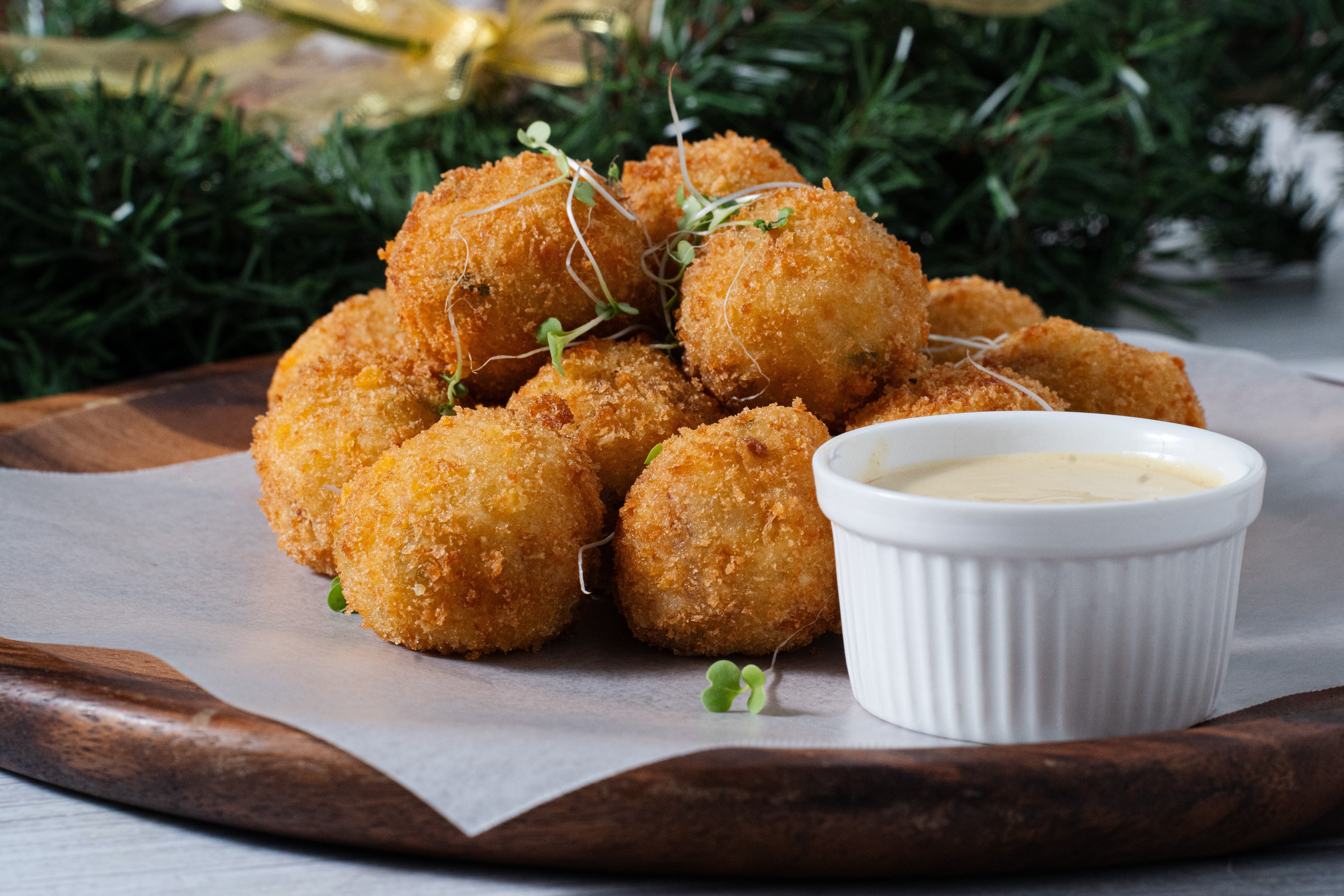 Ham and Cheese Croquettes w/ Honey Mustard Aioli