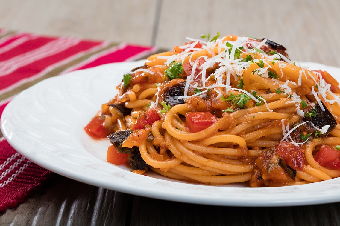 Eggplant & Tomato Pasta