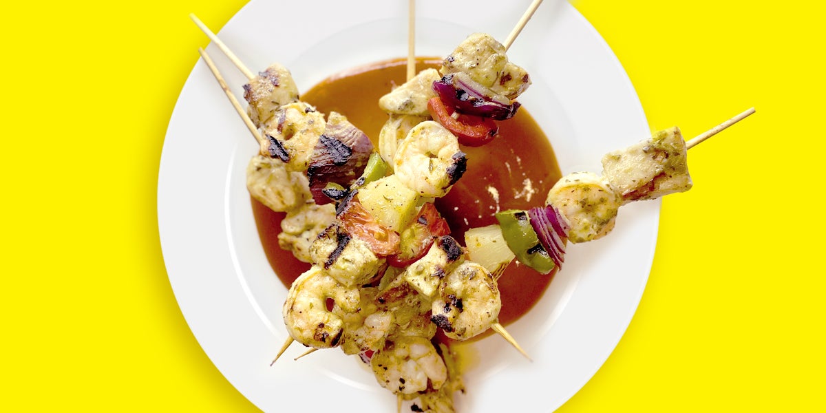 Caribbean Seafood Kebabs