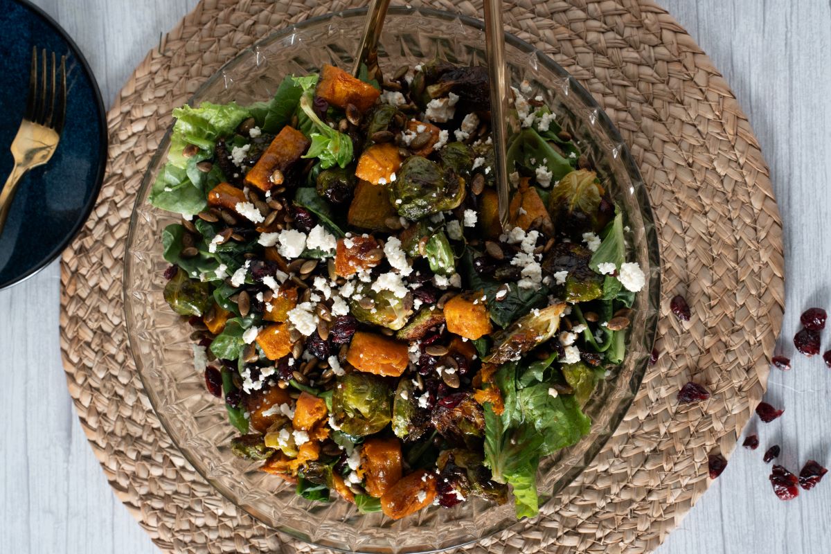 Roasted Pumpkin and Brussel Sprout Salad