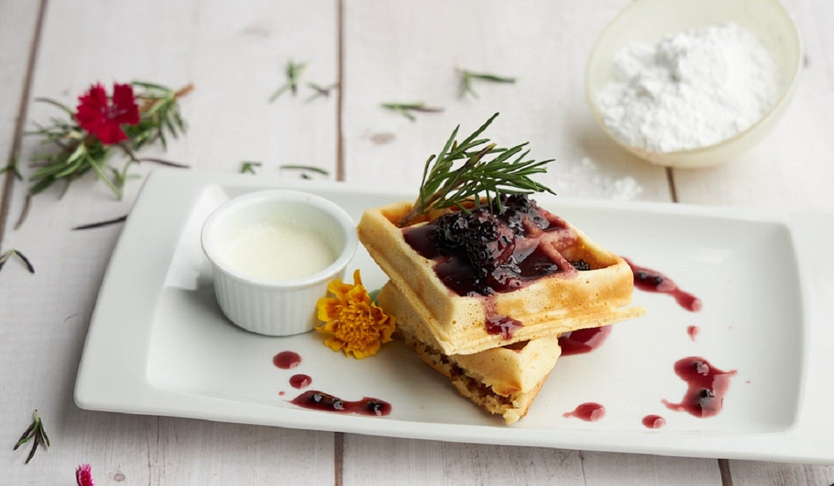 Coconut Waffles with Rosemary Berry Compote | Nestlé Recipes