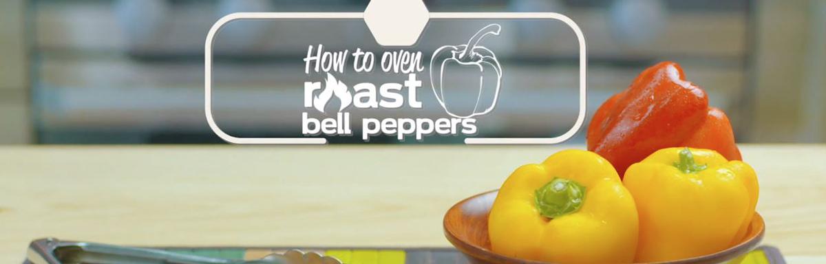 Banner for oven roast bell peppers