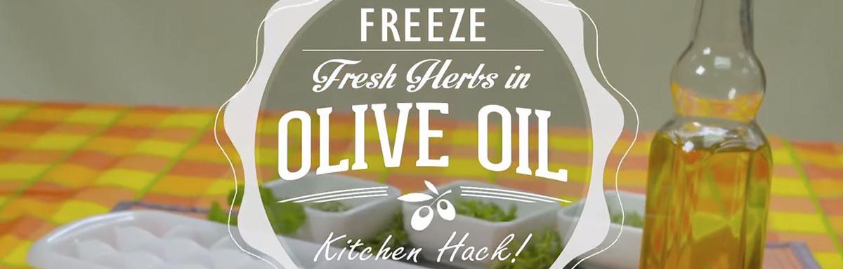 Banner for fresh herbs in olive oil hack video