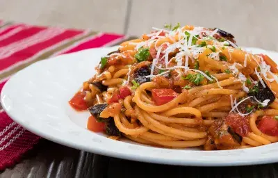 Eggplant & Tomato Pasta