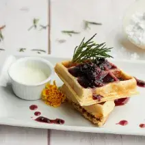 Waffles with Berry Compote