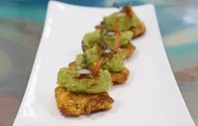 Holy Guacamole on homemade tostones Holy Guacamole on homemade tostones