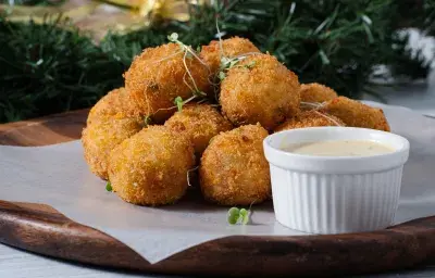 Ham and Cheese Croquettes with Honey Mustard Aioli