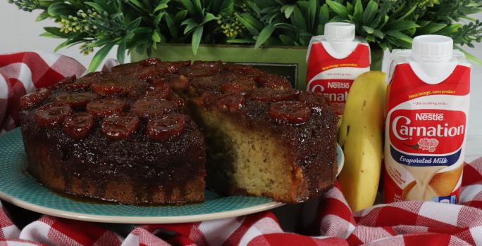 Banana upside down cake