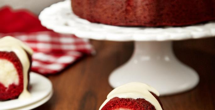 Cream Cheese Stuffed Red Velvet Bundt Cake