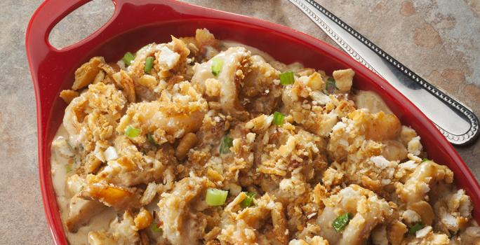 Garlicy Shrimp Crunch Casserole