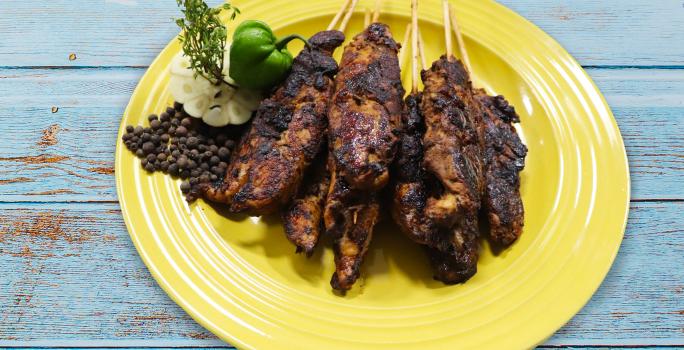 Jerk Chicken on a Stick