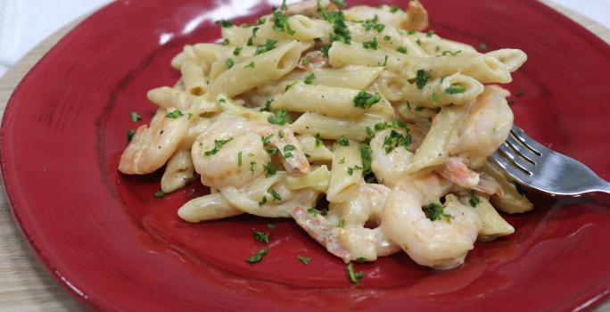 Shrimp Penne Alfredo