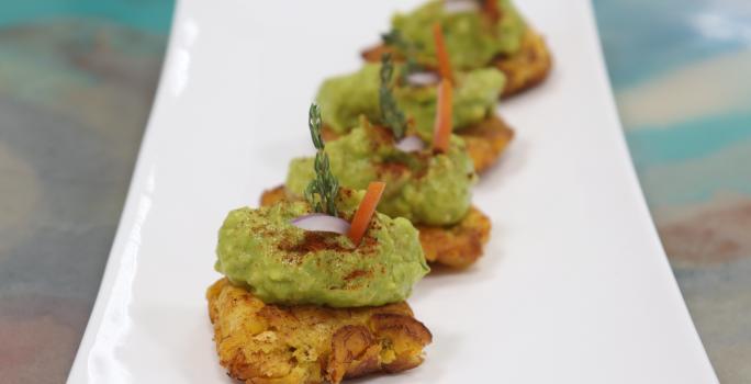 Holy Guacamole on homemade tostones