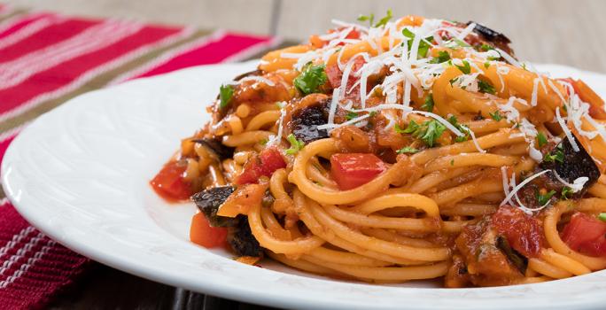 Eggplant & Tomato Pasta