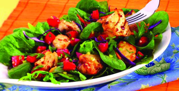 Spicy Grilled Fish Salad