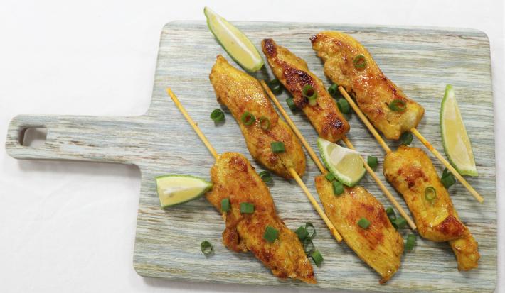 Curry Chicken on a Stick