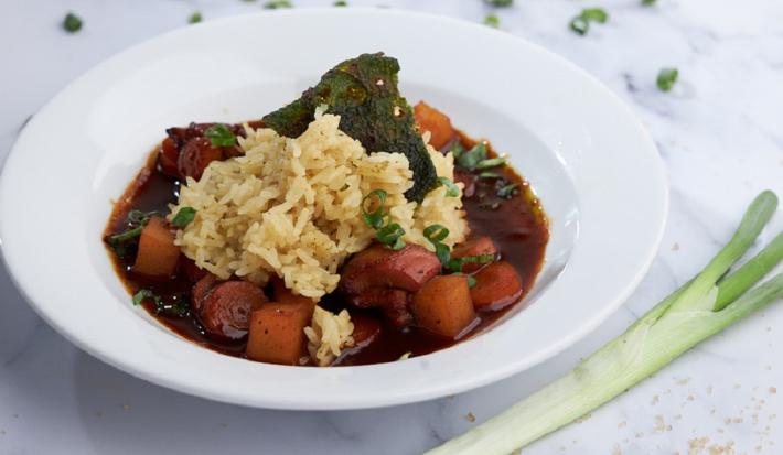 Chinese Gumbo with Coconut Jasmine Rice