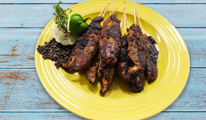 Jerk Chicken on a Stick