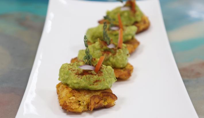 Holy Guacamole on homemade tostones