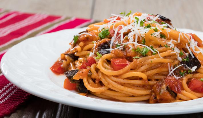 Eggplant & Tomato Pasta